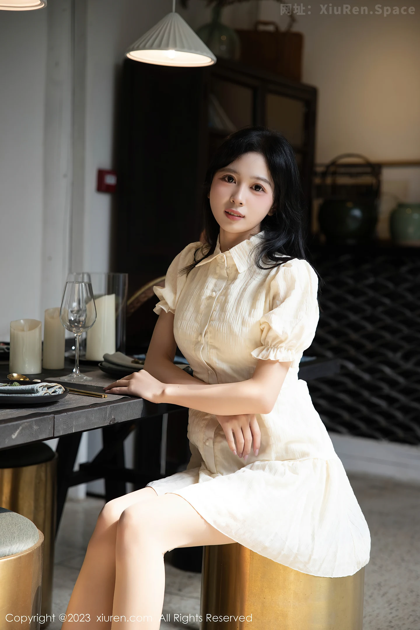 图片[4]-[XiuRen秀人网]VOL.7742 模特糖豆sisi性感淡黄连衣裙露白色蕾丝内衣配原色丝袜诱惑写真62P-秀人网官方网站